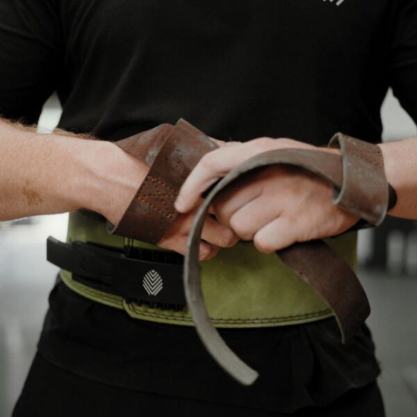 khaki vegan weightlifting belt